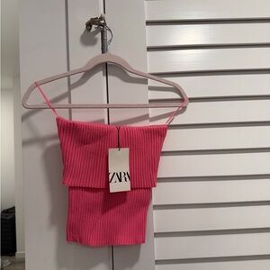 Zara Vibrant Pink Ribbed Camisole